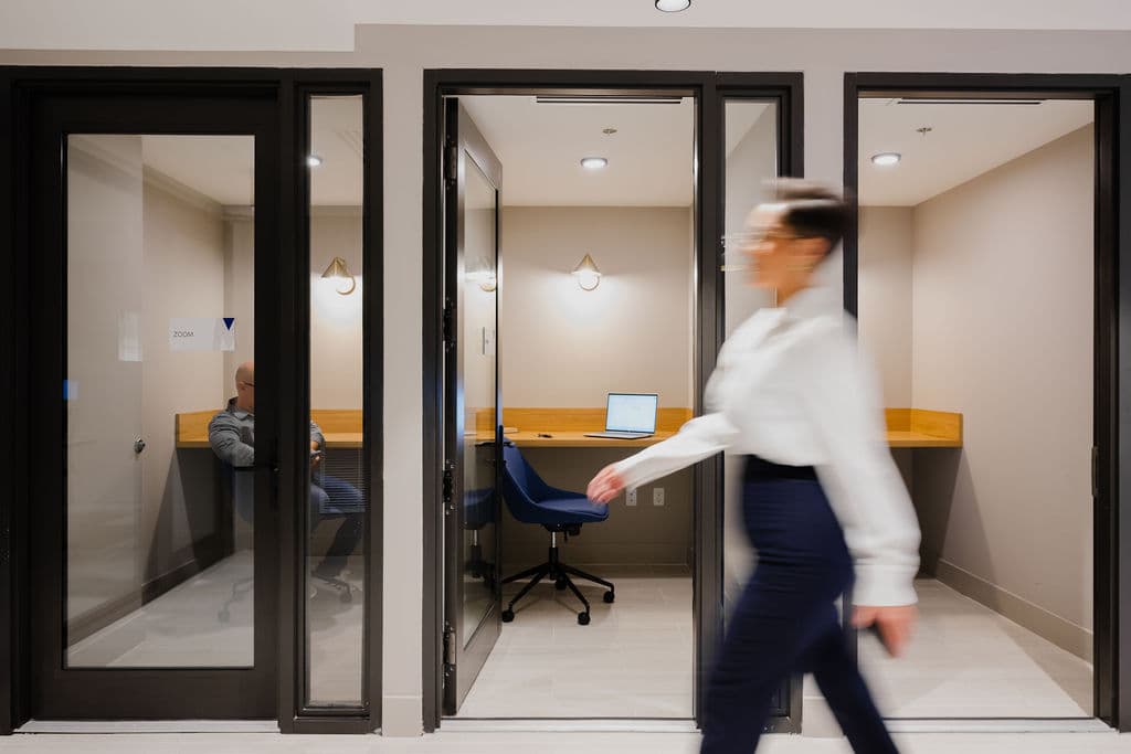 Co-working pods at Metro Parc Hialeah